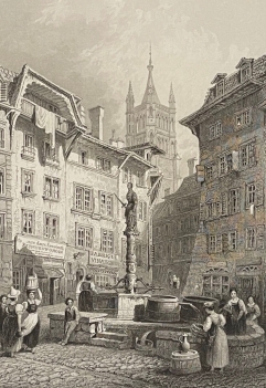 suisse_lausanne_place_de_palud_vaud_fontaine_vers_1835