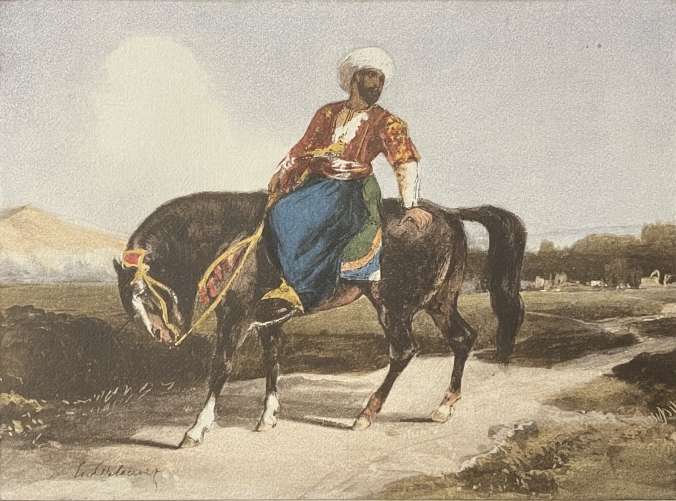 eugene_delacroix_1798-1863_cavalier_arabe_maroc_photogravure_1928